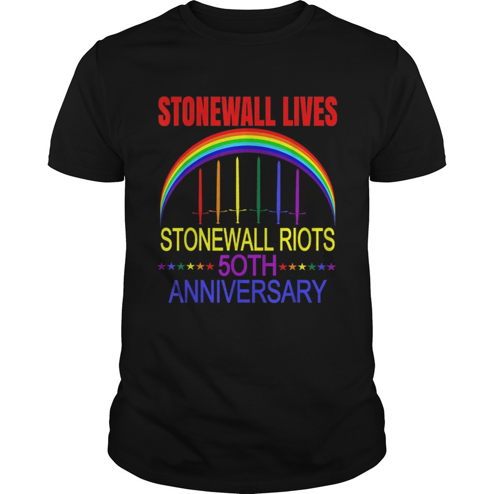 Lgbtq Gay Pride Stonewall Lives Riots Anniversary Rainbow Shirt